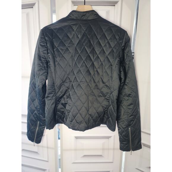 EXPRESS BLACK QUILTED ZIPPER DETAIL WOMEN'S MOTO JACKET - 14 JUNIORS (M) WOMENS - Picture 2 of 9